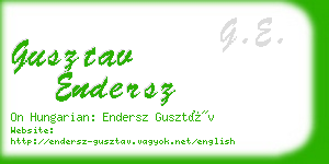 gusztav endersz business card